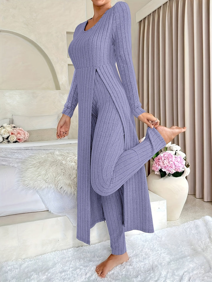 Women’s Ribbed Lounge Set – Cozy Layers & Effortless Style