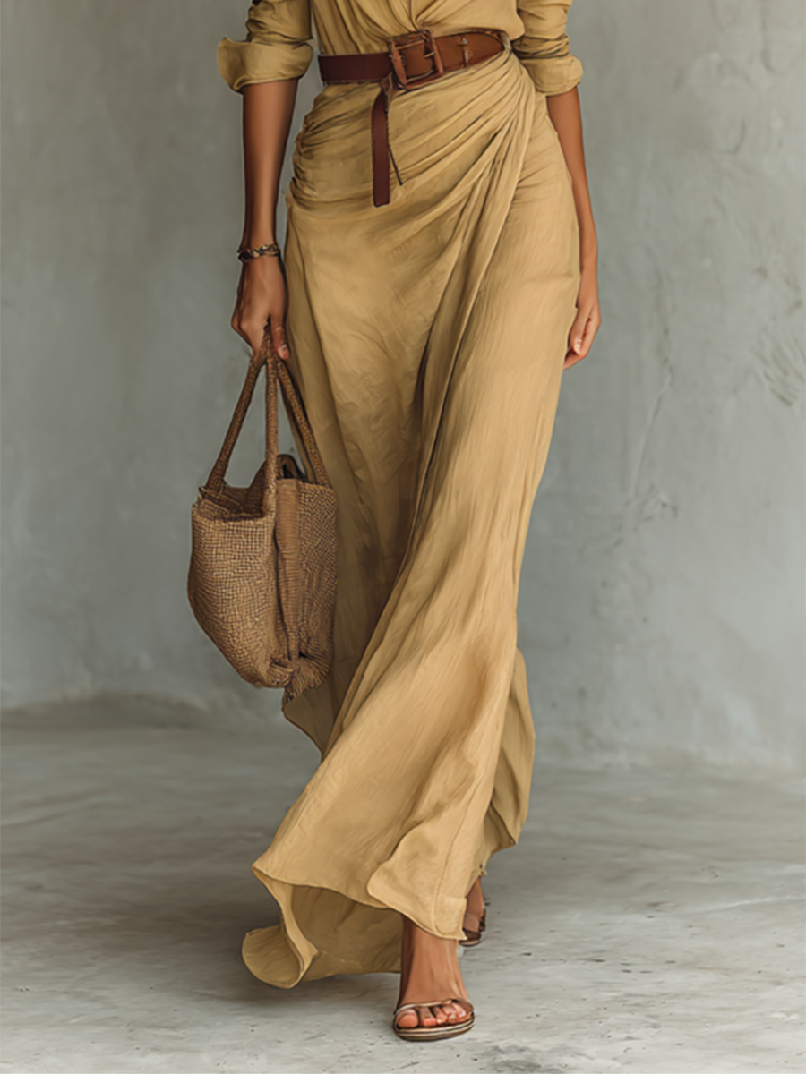 Women’s Drape Maxi Dress – Elegant Flow with Effortless Feminine Charm