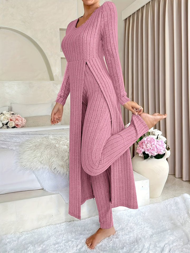 Women’s Ribbed Lounge Set – Cozy Layers & Effortless Style