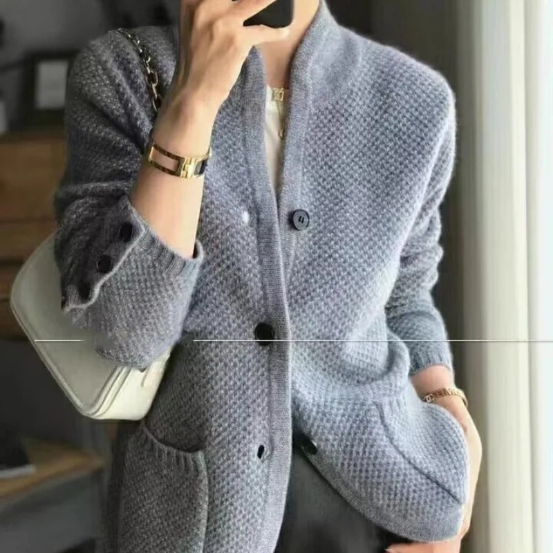 Women's Textured Knit Jacket – Warmth & Refined Style