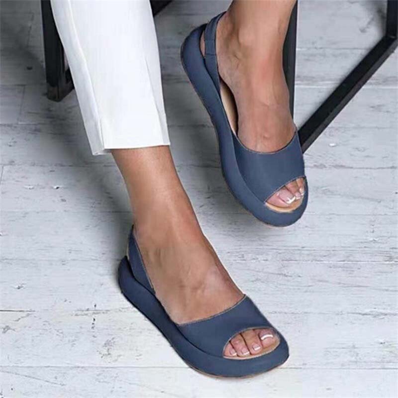 Women Summer Casual Soft Microfiber Slip-On Sandals