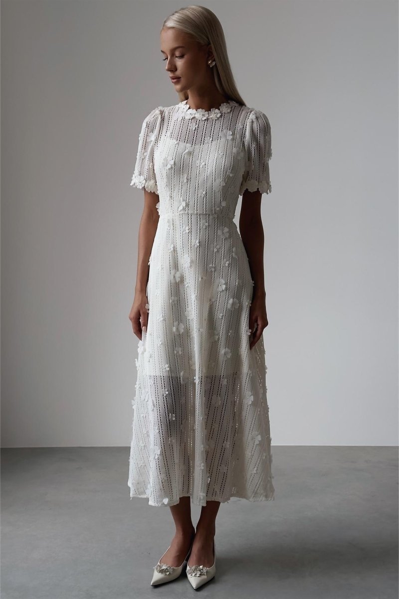 Women’s Lace Midi Dress – Romantic Texture & Timeless Elegance