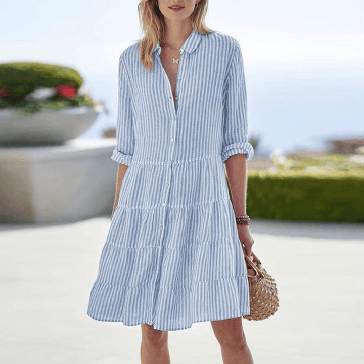 Women’s Striped A-Line Summer Dress – Light, Airy & Effortlessly Stylish