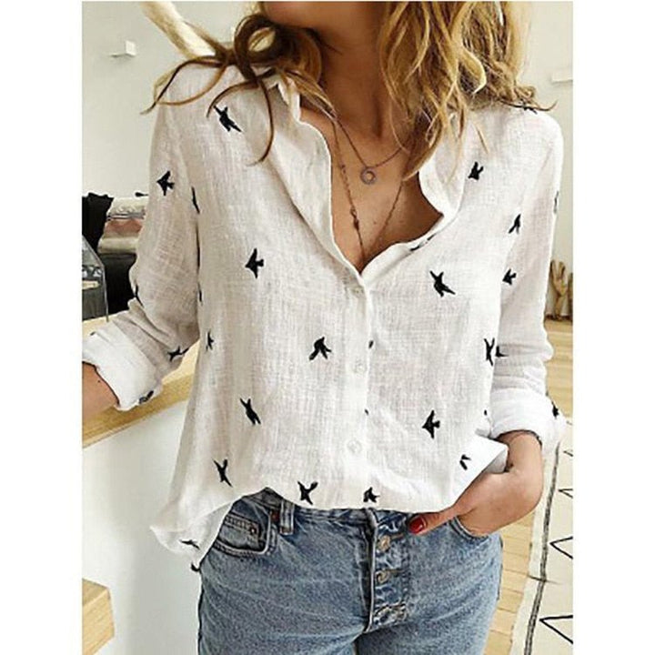 Women All-Season Elegant Versatile Cotton Blouse