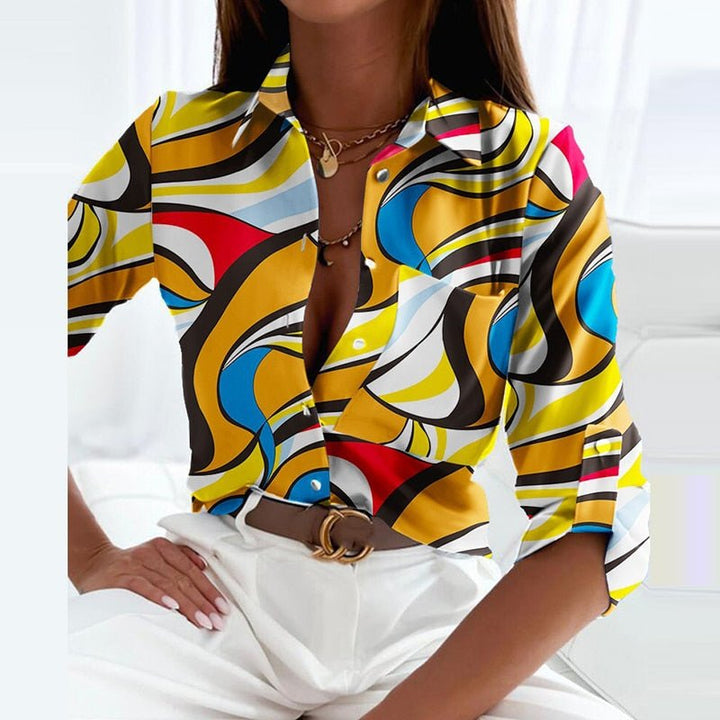 Women’s Classic Collared Blouse – Timeless Elegance with All-Day Comfort