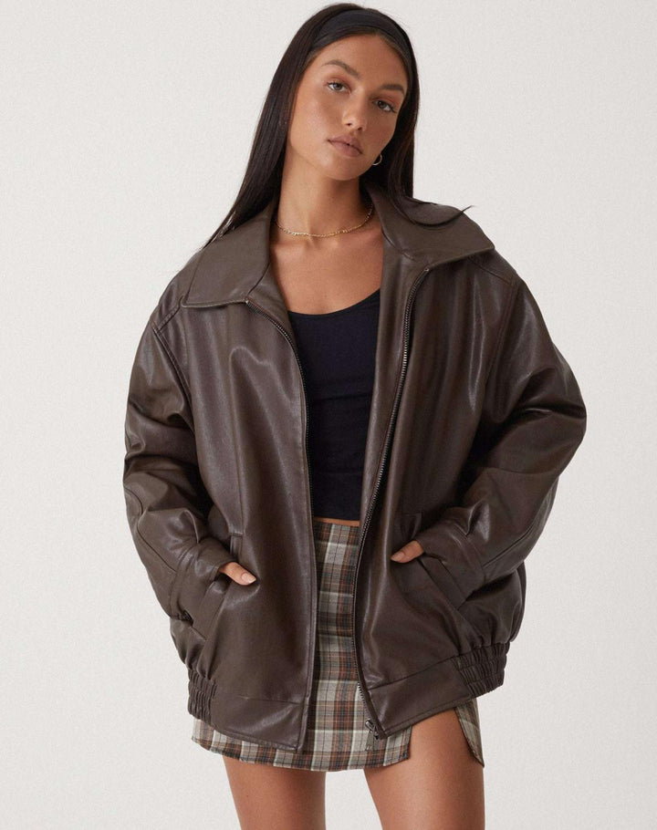 Women’s Oversized PU Leather Jacket
